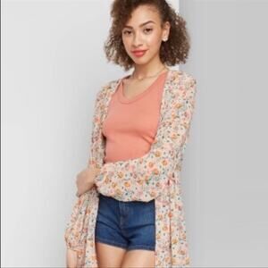 Wild Fable Coral Floral Maxi Duster Size Medium Large NWT